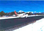 Cherokee Six 300 flown by Clifford Family-a three-pilot family. Crawford airport has beautiful mountain scenery and a well-maintained airport. 
